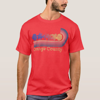 Retro Orange County Tropical Flowers 80s Style Sur T-Shirt