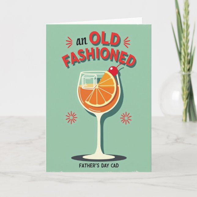 Retro Orange Fathers Day Card (Front)