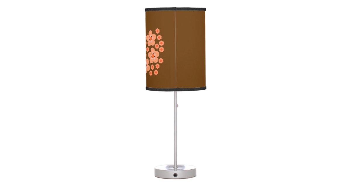 Retro Orange Floral design Lamp | Zazzle