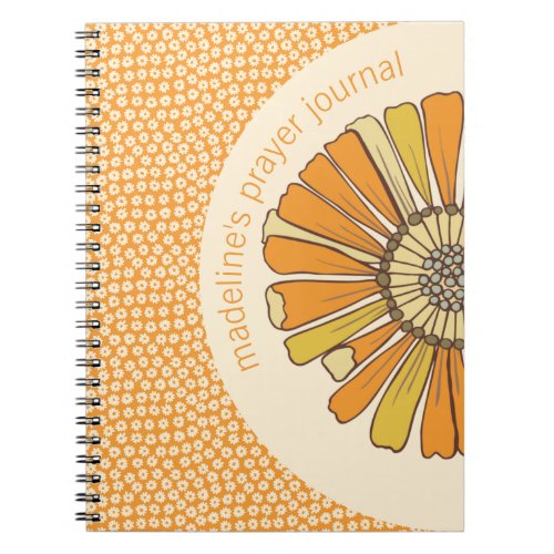 Retro Orange Floral Prayer Journal