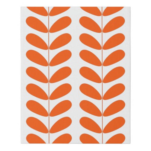 Retro Orange Flowers Mid Century Modern Faux Canvas Print