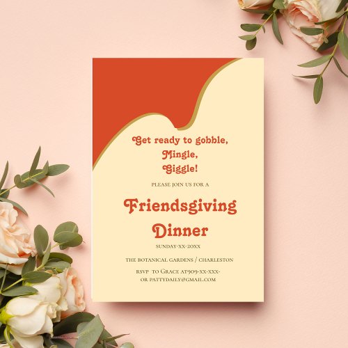 RETRO ORANGE FRIENDSGIVING  INVITATION