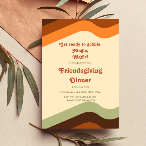 RETRO ORANGE FRIENDSGIVING  INVITATION