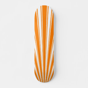 Retro Orange Funky Sun Rays Background Skateboard Deck