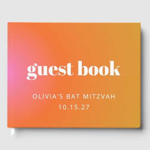 Retro Orange Gradient Unique Bat Mitzvah Custom 