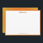 Retro Orange Gradient Unique Bat Mitzvah Custom Thank You Card<br><div class="desc">Retro Orange Pink Gradient Unique Bat Mitzvah Custom Thank You Card</div>