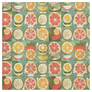 Retro Orange, Grapefruit & Strawberry Fabric