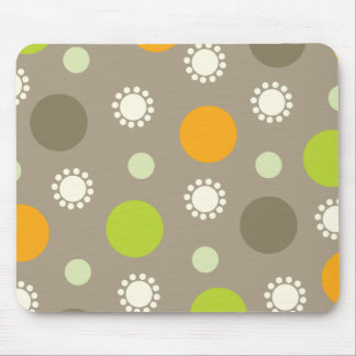 Retro Orange Green Dots Pattern Custom  Mousepad
