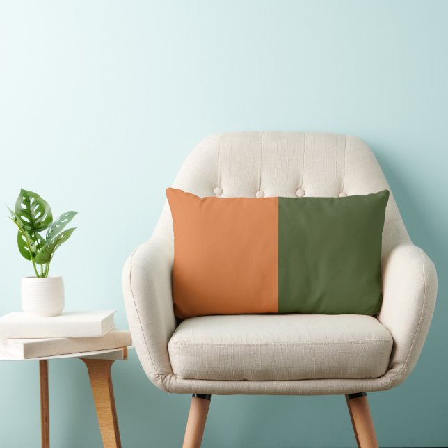 Retro Orange Green Lumbar Pillow (Chair)