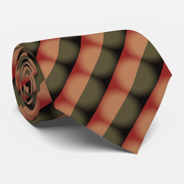 Retro Orange Green Neck Tie (Rolled)