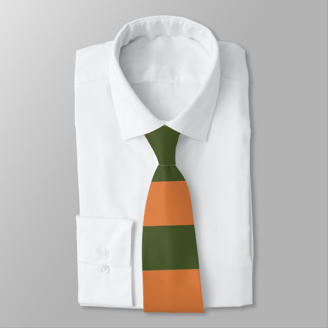 Retro Orange Green Neck Tie (Tied)
