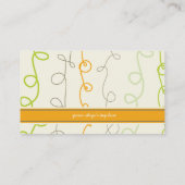 Retro Orange Green Scribbles Pattern Profile Card (Back)