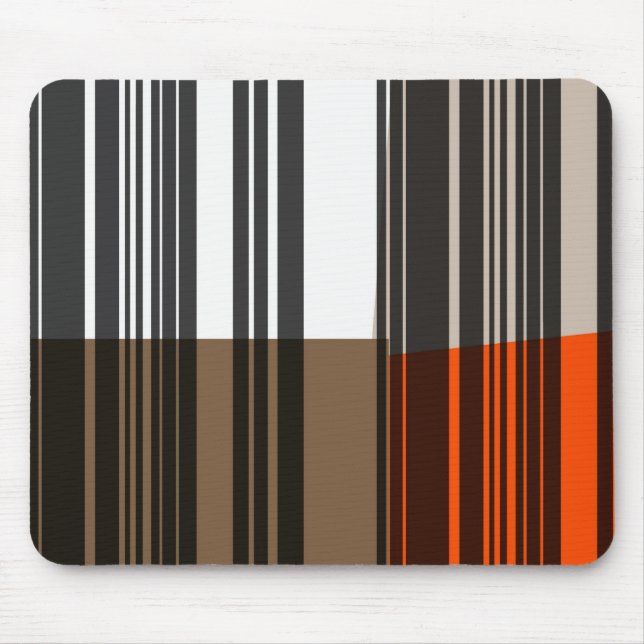Retro Orange, Grey, Brown, Black Abstract Art Mouse Pad (Front)