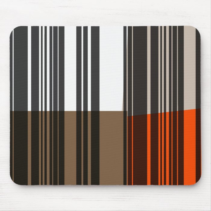 Retro Orange, Grey, Brown, Black Abstract Art Mouse Pads