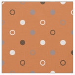 Retro orange grey polka dots geometric pattern fabric