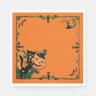 Retro Orange Halloween  Napkins