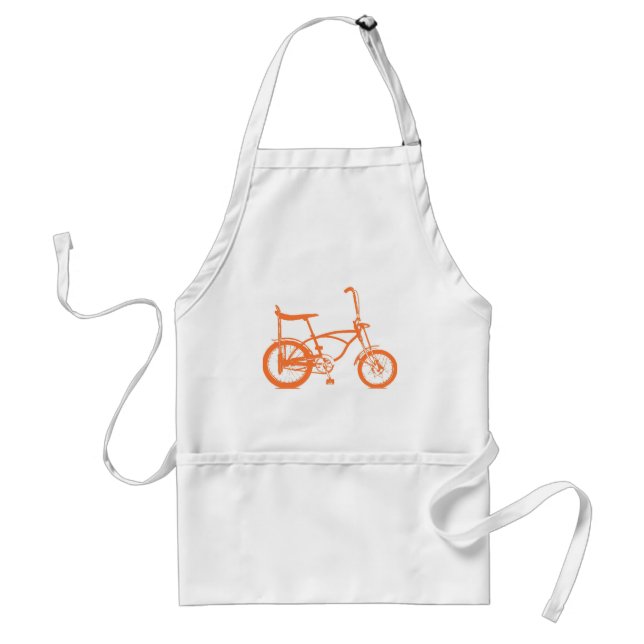 Retro Orange Krate Banana Seat Bike Adult Apron (Front)