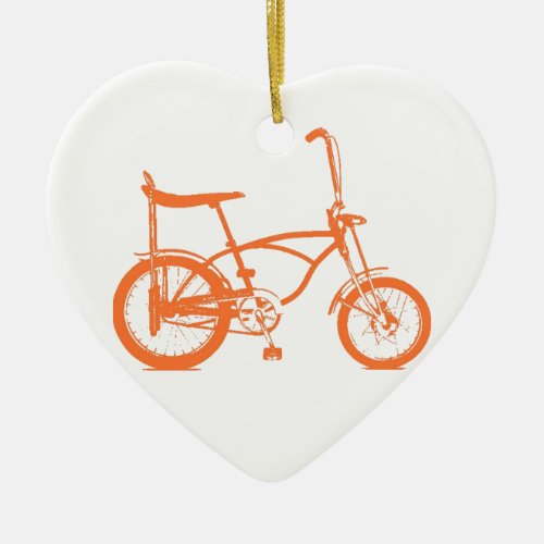 Retro Orange Krate Banana Seat Bike Ceramic Ornament