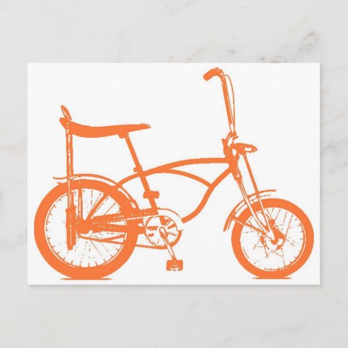 Retro Orange Krate Banana Seat Bike Postcard