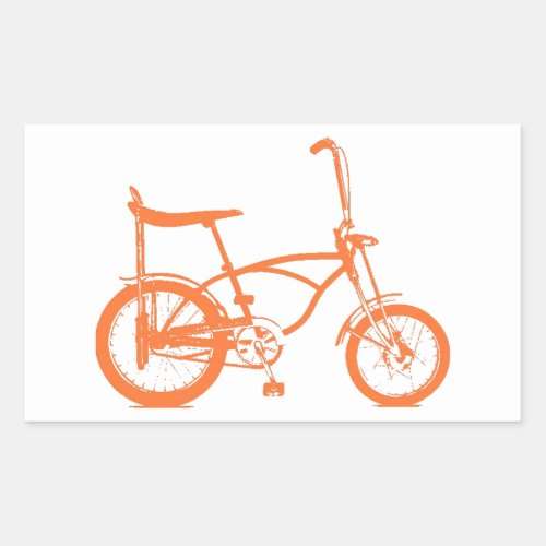 Retro Orange Krate Banana Seat Bike Rectangular Sticker