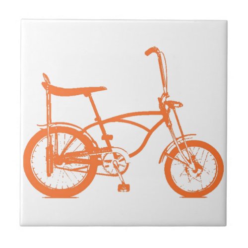 Retro Orange Krate Banana Seat Bike Tile