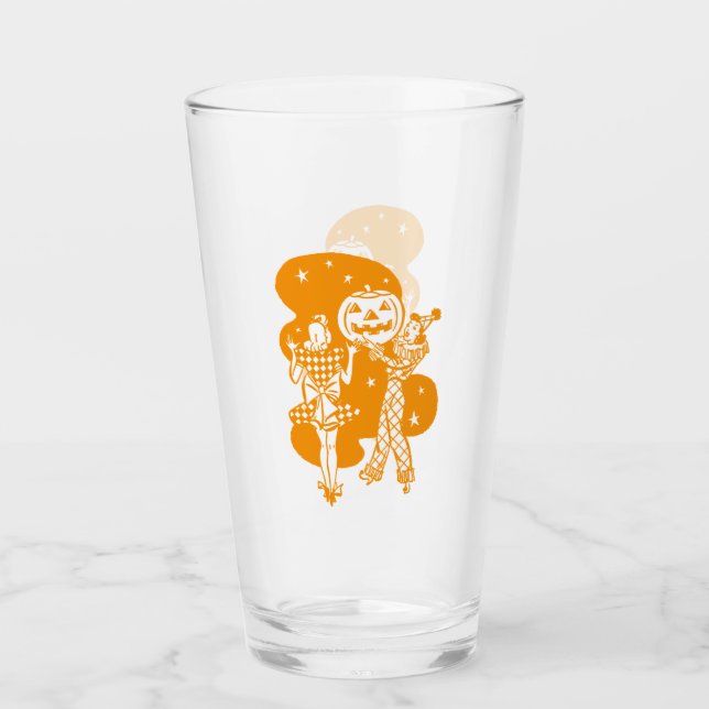 Retro Orange Ladies with Pumpkin Glass (Front)