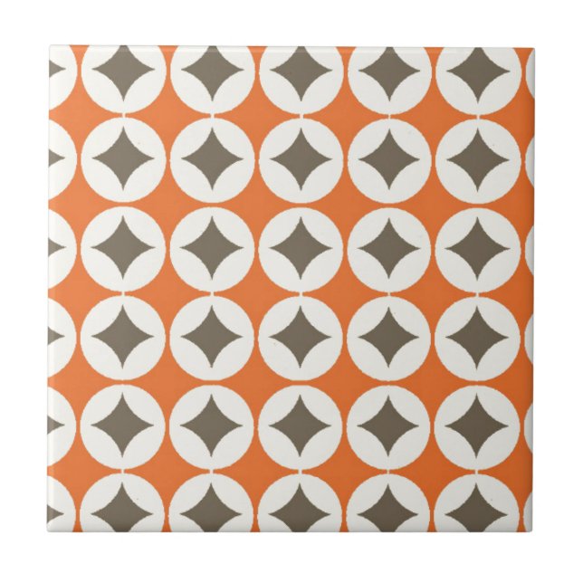 Retro Orange Pattern Tile (Front)