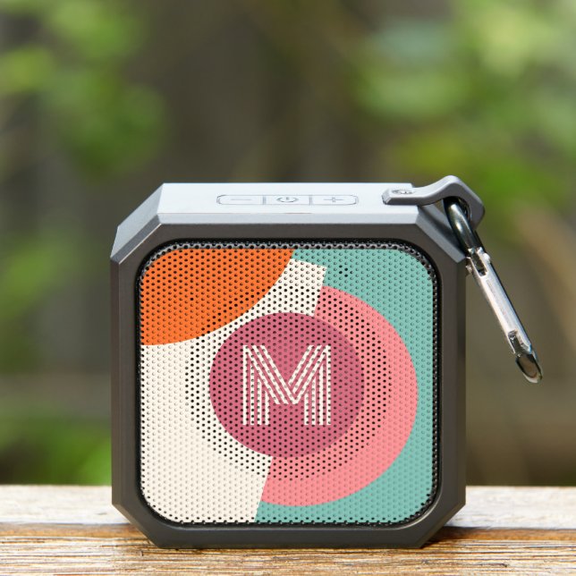 Retro Orange Pink Turquoise Teal Blue Green Art Bluetooth Speaker (Insitu(Outdoor))