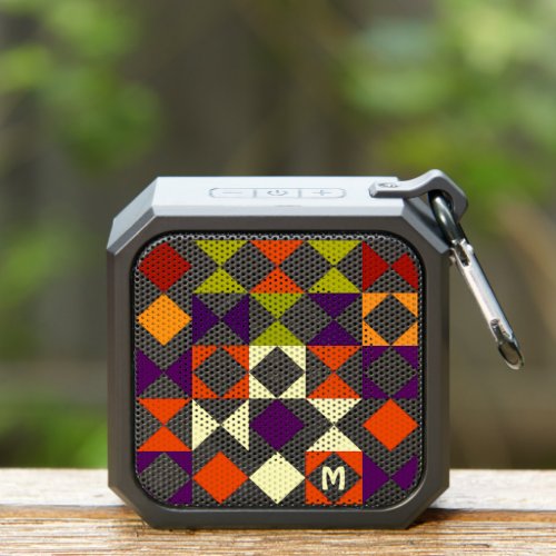 Retro Orange Red Purple Black Pop Art Pattern Bluetooth Speaker