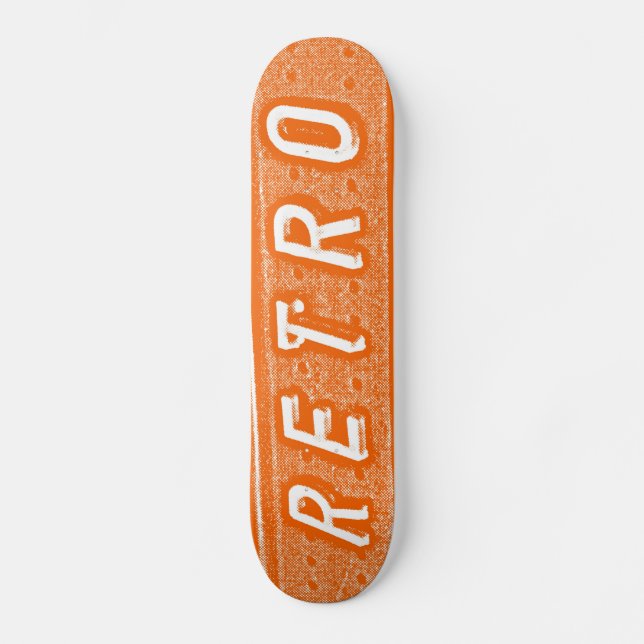 Retro - Orange Skateboard Deck (Front)