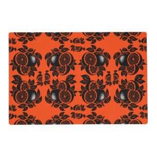 Retro Orange Slice Pattern Placemat