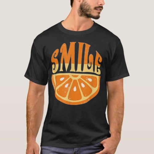 Retro Orange Slice Smile Vintage Summer Fruit Summ T_Shirt