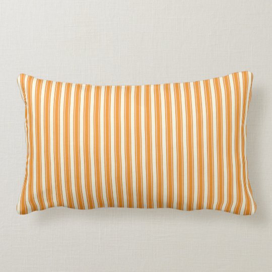 Retro Orange Striped Lumbar Pillow Zazzle