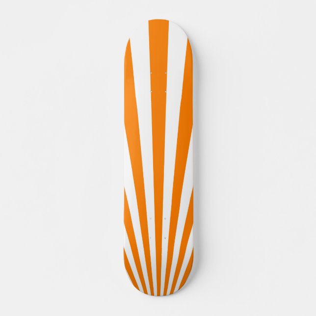 Retro Orange Sun Rays Background Skateboard Deck (Front)