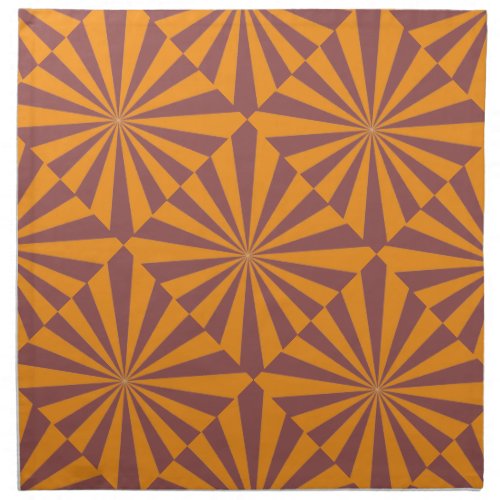 Retro Orange Sunburst Pattern Cloth Napkin