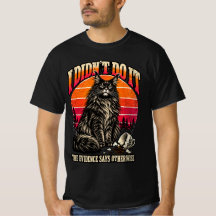 Retro Orange Sunset Maine Coon Innocent Cat Humor