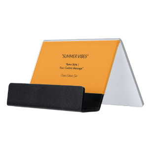 Retro Orange Texture – Summer Vibes Art Desk Business Card Holder