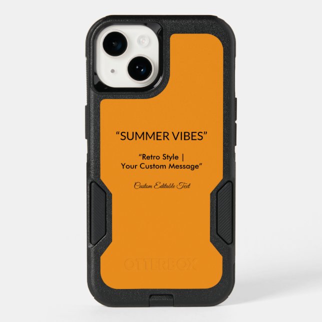 Retro Orange Texture – Summer Vibes Art Otterbox iPhone Case (Back)