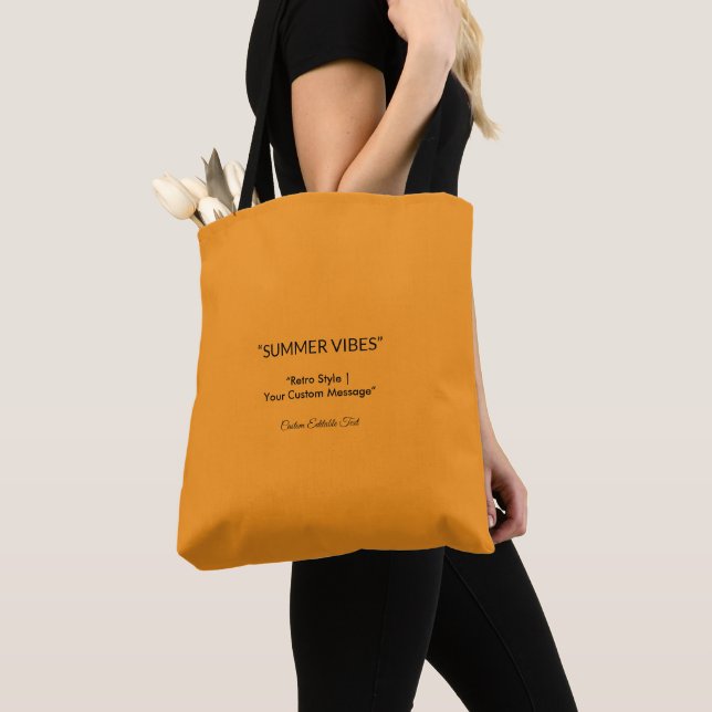 Retro Orange Texture – Summer Vibes Art Tote Bag (Close Up)