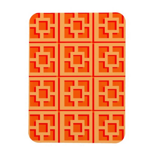 Retro Orange Trellis 3 x 4 Flexible Photo Magnet