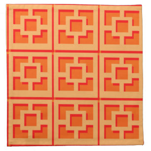 Retro Orange Trellis Cloth Napkin