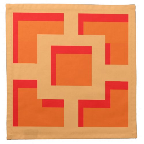 Retro Orange Trellis Cloth Napkin