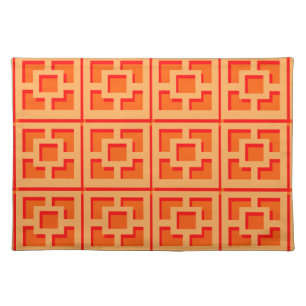 Retro Orange Trellis Cloth Placemat