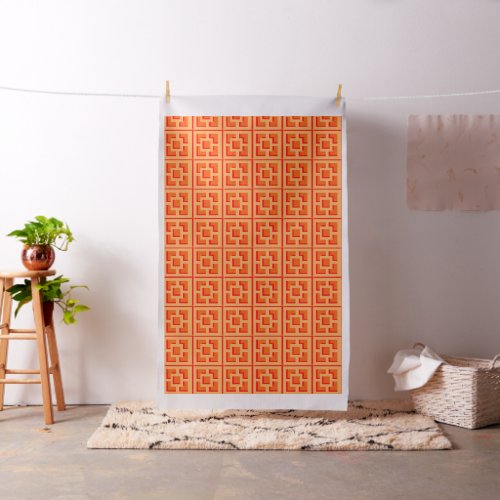 Retro Orange Trellis Fabric