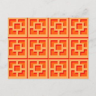 Retro Orange Trellis Postcard