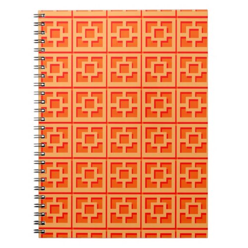 Retro Orange Trellis Spiral Photo Notebook