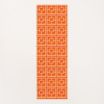 Retro Orange Trellis Yoga Mat by StrangeLittleOnion at Zazzle