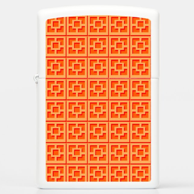 Retro Orange Trellis Zippo Lighter (Front)