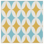 Retro Orange Turquoise Blue Diamonds Mid Century Fabric