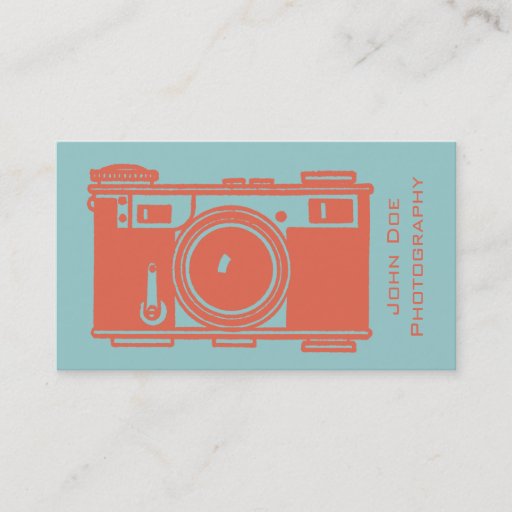Customizable Retro Orange Vintage Film Camera Photography Business Card Templates